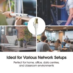 Labgear White Shielded RJ45 Cat 8 Patch Lead 3m