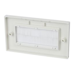 Labgear 2-Gang Brush 4-Module Modular Faceplate White
