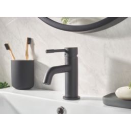 Bristan Mila Black 160mm Standard Lever Mono Basin Mixer Tap  With Clicker Waste