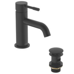 Bristan Mila Black 160mm Standard Lever Mono Basin Mixer Tap  With Clicker Waste
