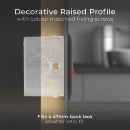 British General Nexus Metal 45A 2-Gang DP Cooker Switch Matt Black with LED