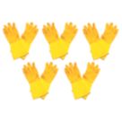 L-PRO Extra Life  Rubber Gloves Yellow Medium 5 Pairs
