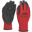 Site  Latex Gripper Gloves Red / Black Large