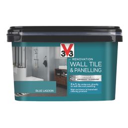 V33 2Ltr Lagoon Blue Satin Tile Paint