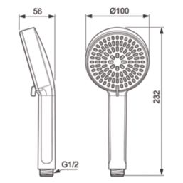 Ideal Standard Alu+ Hand Shower Rose 100mm x 232mm