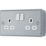 British General   13A 2-Gang DP Switched Metal Clad Power Socket  with White Inserts