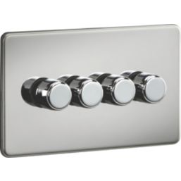 Knightsbridge  4-Gang 2-Way LED Intelligent Dimmer Switch  Polished Chrome