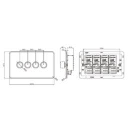 Knightsbridge  4-Gang 2-Way LED Intelligent Dimmer Switch  Polished Chrome