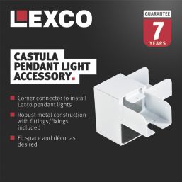 Lexco 1-Circuit Pendant Light Corner Connector White