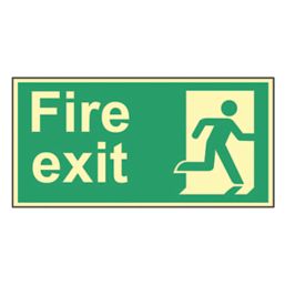 Essentials  Photoluminescent "Fire Exit Man Right" Sign 150mm x 300mm