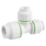 Flomasta  Plastic Push-Fit Reducing Tee 22mm x 15mm x 15mm