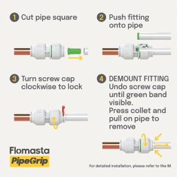 Flomasta Straight Service Tap Valve 15mm x 1/2"