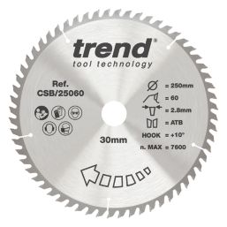 Trend CSB/25060 Wood Circular Saw Blade 250mm x 30mm 60T