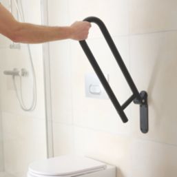 Swirl Adapt+ Household Folding Grab Rail Matt Black 618mm x 250mm x 32mm