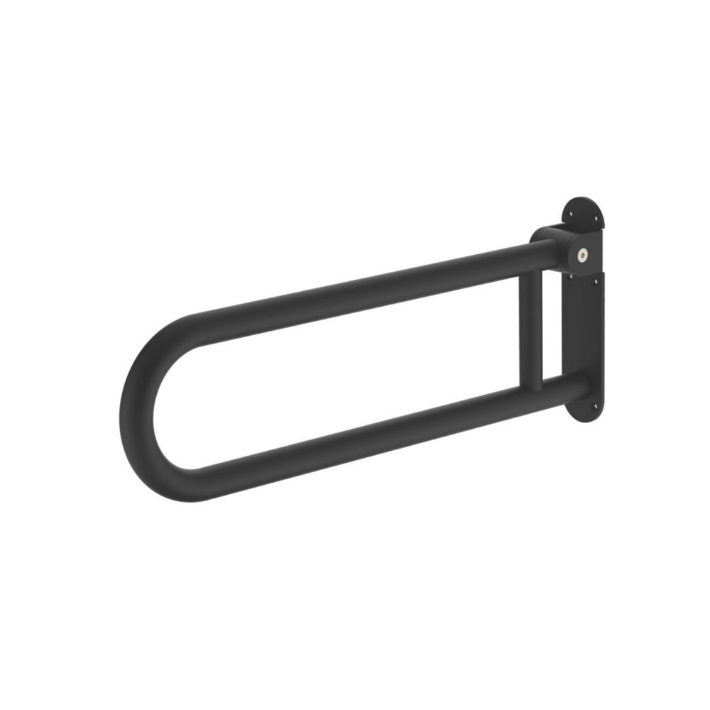 Swirl Adapt+ Household Folding Grab Rail Matt Black 618mm x 250mm x ...