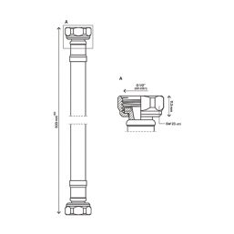 Flomasta Straight Flexible Hose 1/2" x 1/2" x 500mm