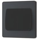 British General Evolve 20A 16AX 2-Gang 2-Way Wide Rocker Light Switch  Grey with Black Inserts