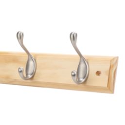 Essentials 4-Hook Rail Pine 458mm x 95mm