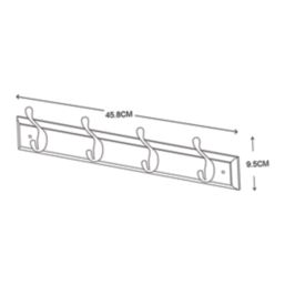 Essentials 4-Hook Rail Pine 458mm x 95mm