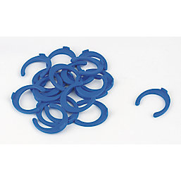 FloPlast FloFit+ Plastic Collet Clips Blue 15mm 20 Pack