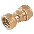 Midbrass  Brass Compression Straight Swivel Tap Connector 1/2" x 1/2"