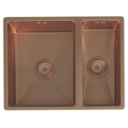 ETAL Elite 1.5 Bowl Stainless Steel Inset / Undermount Kitchen Sink Brushed Copper 555mm x 440mm