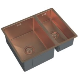 ETAL Elite 1.5 Bowl Stainless Steel Inset / Undermount Kitchen Sink Brushed Copper 555mm x 440mm