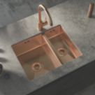 ETAL Elite 1.5 Bowl Stainless Steel Inset / Undermount Kitchen Sink Brushed Copper 555mm x 440mm