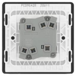 British General Evolve 20 A  16AX 2-Gang 2-Way Light Switch  Grey with Black Inserts