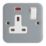 Contactum   13A 1-Gang DP Switched Metal Clad Socket with Neon with White Inserts