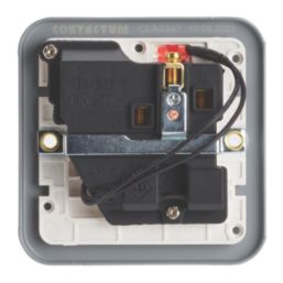 Contactum   13A 1-Gang DP Switched Metal Clad Socket with Neon with White Inserts