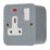 Contactum   13A 1-Gang DP Switched Metal Clad Socket with Neon with White Inserts