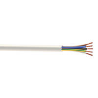Time 3095Y White 5-Core 0.75mm² Heat Resistant Cable 50m Drum