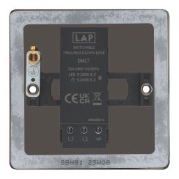 LAP  1-Gang 2-Way LED Dimmer Switch  Black Nickel with Colour-Matched Inserts