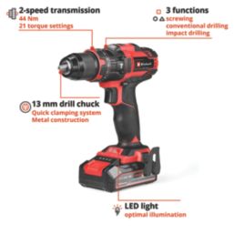 Einhell TE-CD 18/44 Li-i 18V 1 x 2.5Ah Li-Ion Power X-Change  Cordless Combi Drill