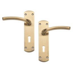 Designer Levers Goodrich Fire Rated Lever Lock Door Handle Pair Antique Brass