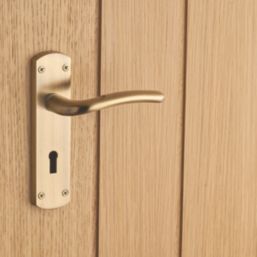 Designer Levers Goodrich Fire Rated Lever Lock Door Handle Pair Antique Brass