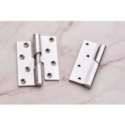 Smith & Locke Polished Chrome  Rising Butt Hinges  100mm x 84mm 2 Pack