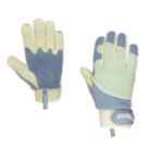 ClipGlove Shock Absorber  Womens Synthetic Leather Gardening Gloves Blue / Mint Medium