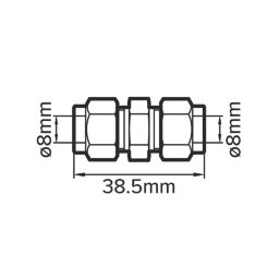 Flomasta  Brass Compression Equal Coupler 8mm