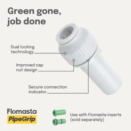 Flomasta  Plastic Push-Fit Reducing Coupler F 15mm x M 22mm