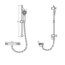 Highlife Bathrooms Slim Rear-Fed Exposed Chrome Thermostatic Shower