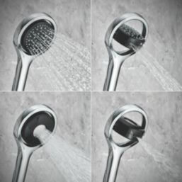 Mira Platinum Gravity-Pumped Ceiling-Fed Black/Chrome Thermostatic Wireless Digital Mixer Shower