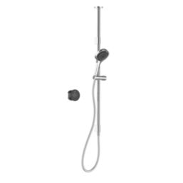 Mira Platinum Gravity-Pumped Ceiling-Fed Black/Chrome Thermostatic Wireless Digital Mixer Shower