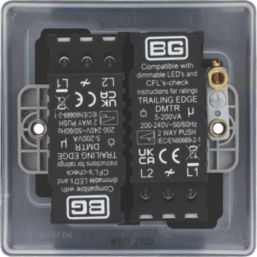 British General Nexus Metal 2-Gang 2-Way LED Dimmer Switch  Matt Black