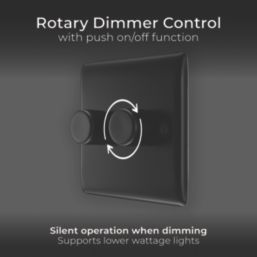 British General Nexus Metal 2-Gang 2-Way LED Dimmer Switch  Matt Black