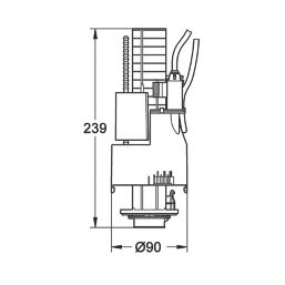 Grohe 42774000 1/2" Dual-Flush Discharge Valve