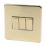 Crabtree Platinum 10AX 3-Gang 2-Way Light Switch  Polished Brass