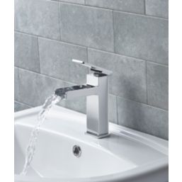 Niagara Waterfall Chrome 147mm Cloakroom Lever Mono Basin Mixer Tap  With Clicker Waste