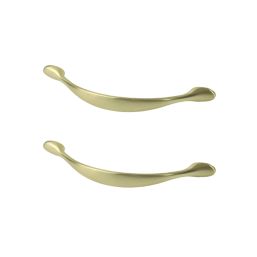 Essentials Chervil Bow Cabinet Handles Brushed Brass 158mm 2 Pieces